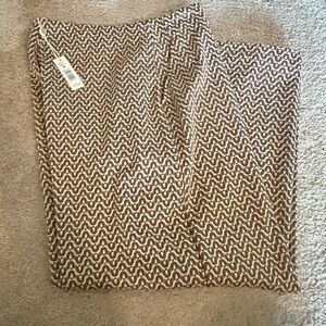 NWT Max Studio Brown Patterned Wide Leg Cropped Pants